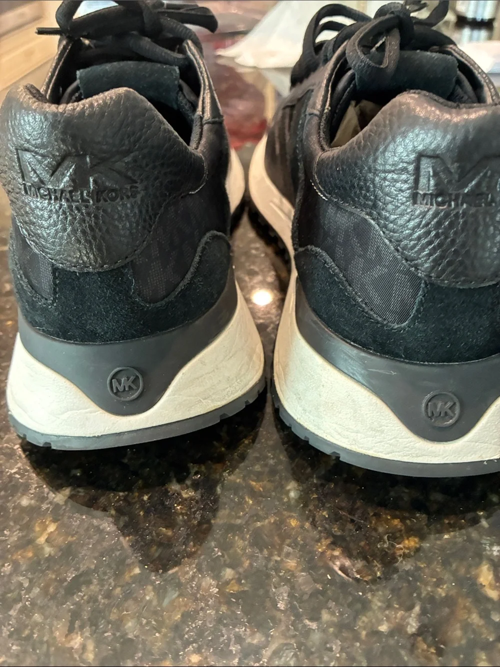 Michael Kors Men's Black Signature-Print Sneakers